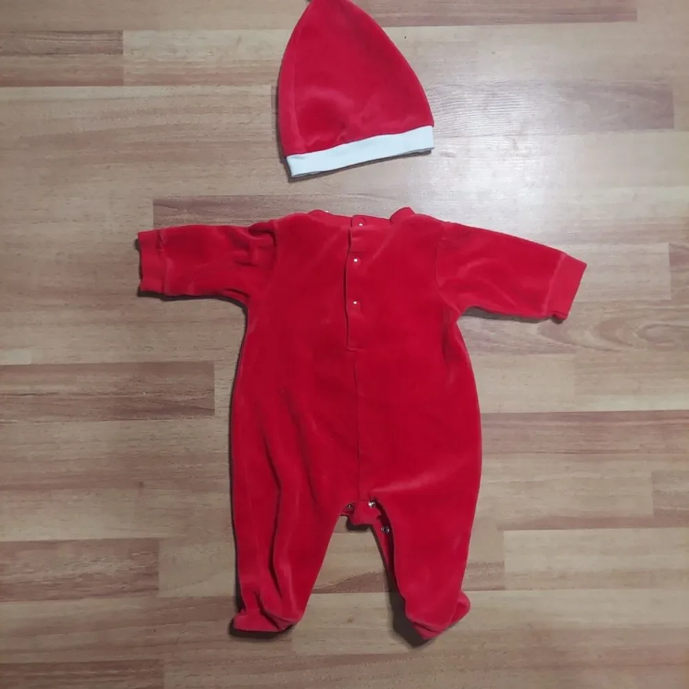 Baby's 1st First Christmas Outfit Sleeper + Hat Sz 3 Months
